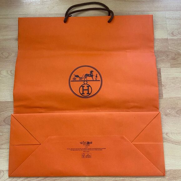 Hermes Paper Shopping Bag - orange large (18.5" x 16.5" x 6.75") [M] - Picture 4 of 6